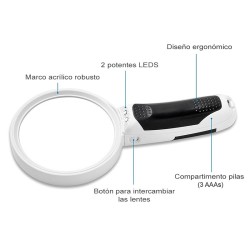 Lupa modular LED con 3 lentes