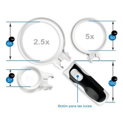 Lupa modular LED con 3 lentes