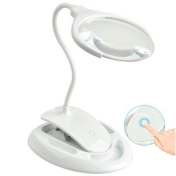 Lupa flexo LED con base y pinza