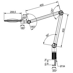 Lupa flexo Vario Led + 2,5x articulada de alta calidad
