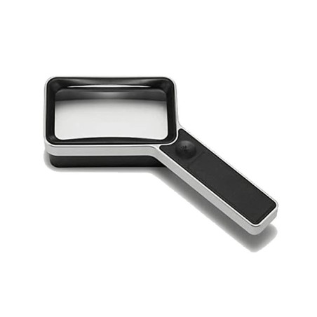 Lupa de mano 3x con batería y iluminación LED 79x46mm.