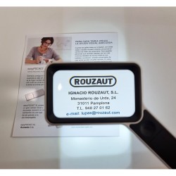 Lupa de mano 3x con batería y iluminación LED 79x46mm.