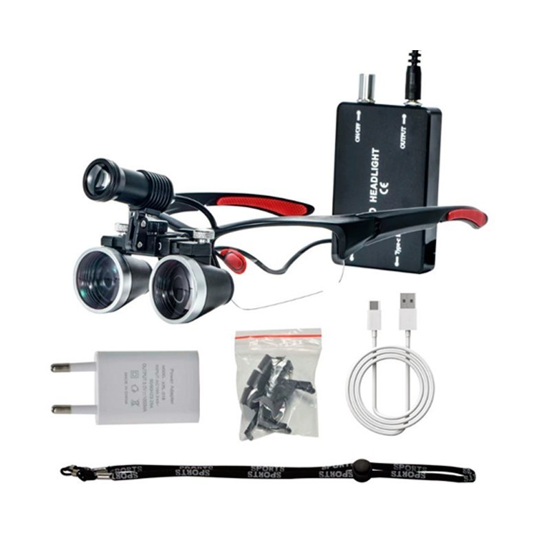 GAFA LUPA BINOCULAR 2,5X CON ILUMINACIÓN LED REGULABLE