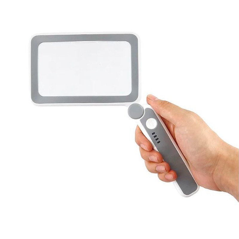 Lupa 2x con iluminación led y batería recargable