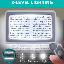 Lupa 2x con iluminación led y batería recargable