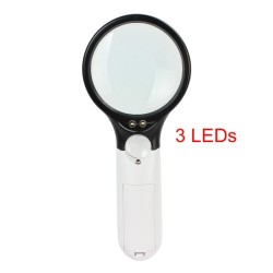 Lupa bifocal con iluminación LED 2,5x y 12x