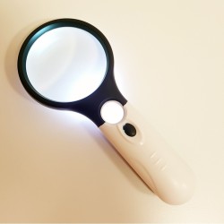Lupa bifocal con iluminación LED 3x y 12x